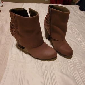 Brown suede like booties